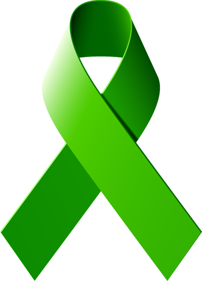 Green Ribbon commemorating May is Mental Health Month
