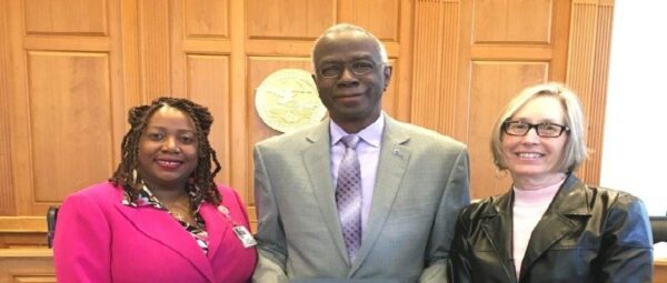 L to R: Kisha Guess, Waccamaw-Georgetown Clinic Director; Georgetown County Council Chairman Johnny Morant, and WCMH Center Board Member Debbie Heller.